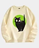 Schwarze Katze 3 - Drop Shoulder Fleece-Sweatshirt