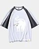 Niedliche weiße Katze 1 - Mid halbe Ärmel Raglan T-Shirt
