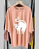 Niedliche weiße Katze 1 - Übergroßes T-Shirt mit halben Ärmeln