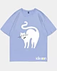 Niedliche weiße Katze 1 - Übergroßes Drop Shoulder T-Shirt