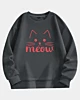 Meow Cat - Drop Shoulder Fleece Sweatshirt