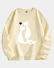 White Couple Cats - Drop Shoulder Fleece Sweatshirt